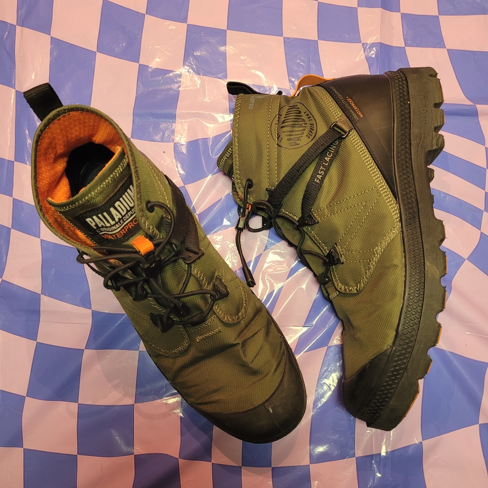 Palladium Unisex Pampa Trave Lite+ Olive and Black Tactical Boots Size M 7.5 W 9 - Picture 2 of 6